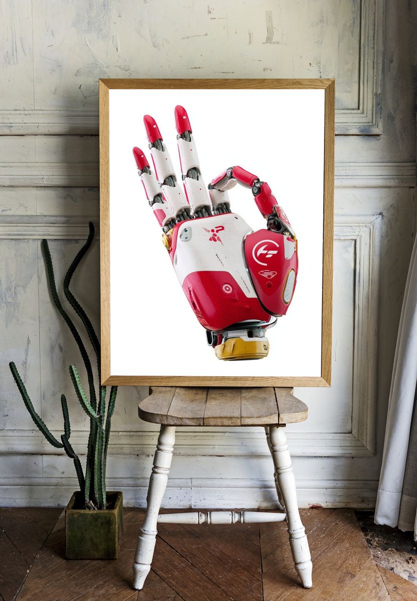 Robotic Hand Gesture Poster. room preview