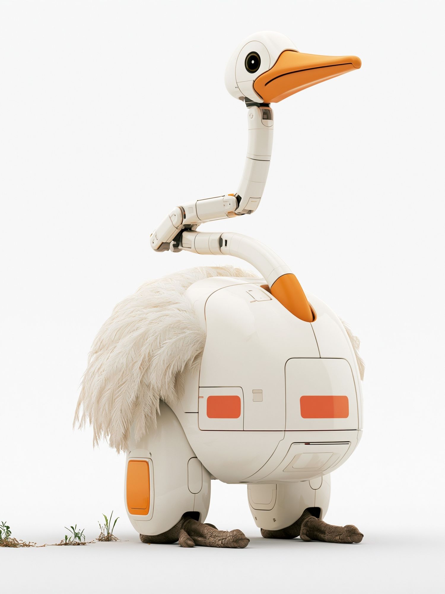 Robot Ostrich Illustration Poster. poster detail