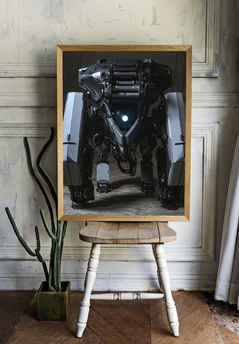 Industrial Robot Portrait Poster. room preview