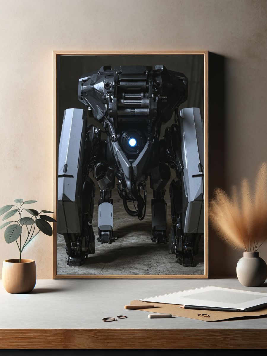 Industrial Robot Portrait Poster. — room view 2