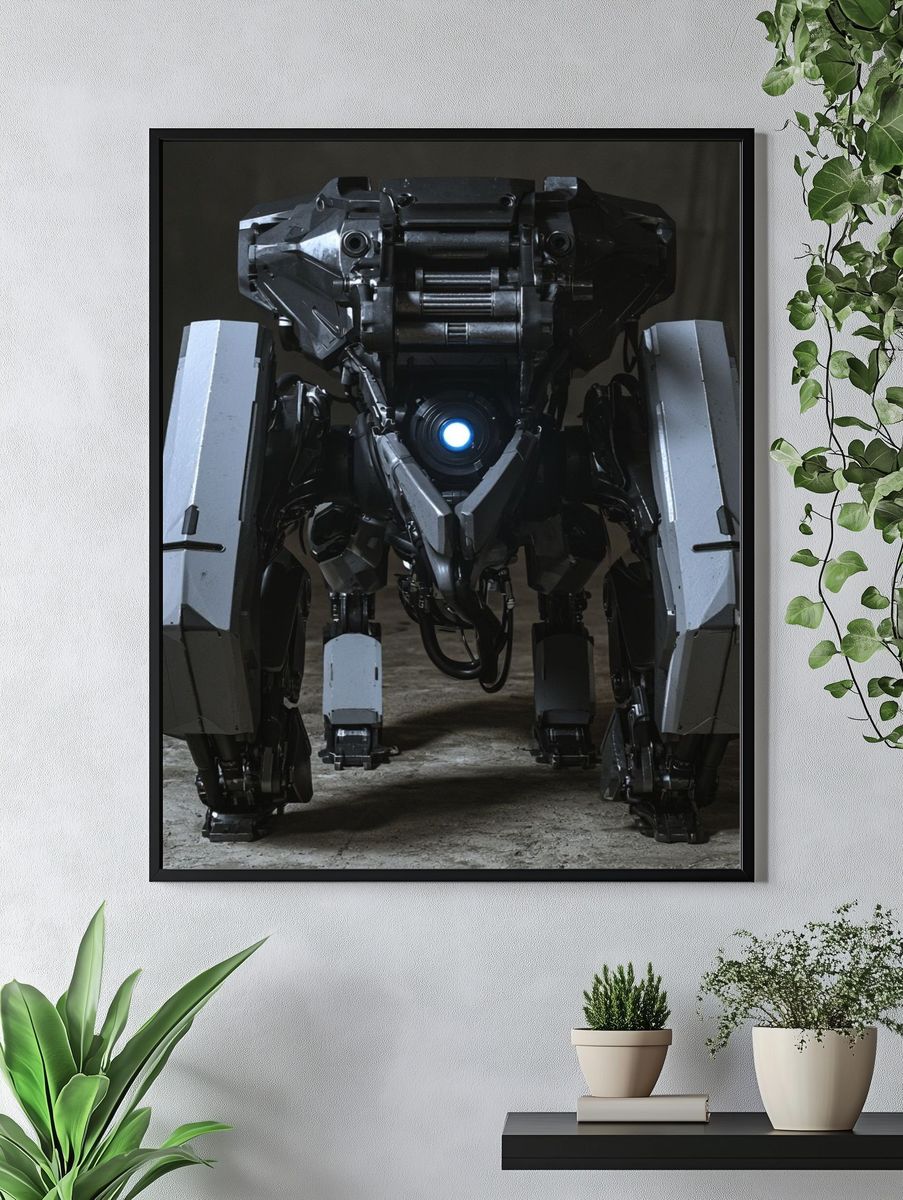 Industrial Robot Portrait Poster. — room view 4
