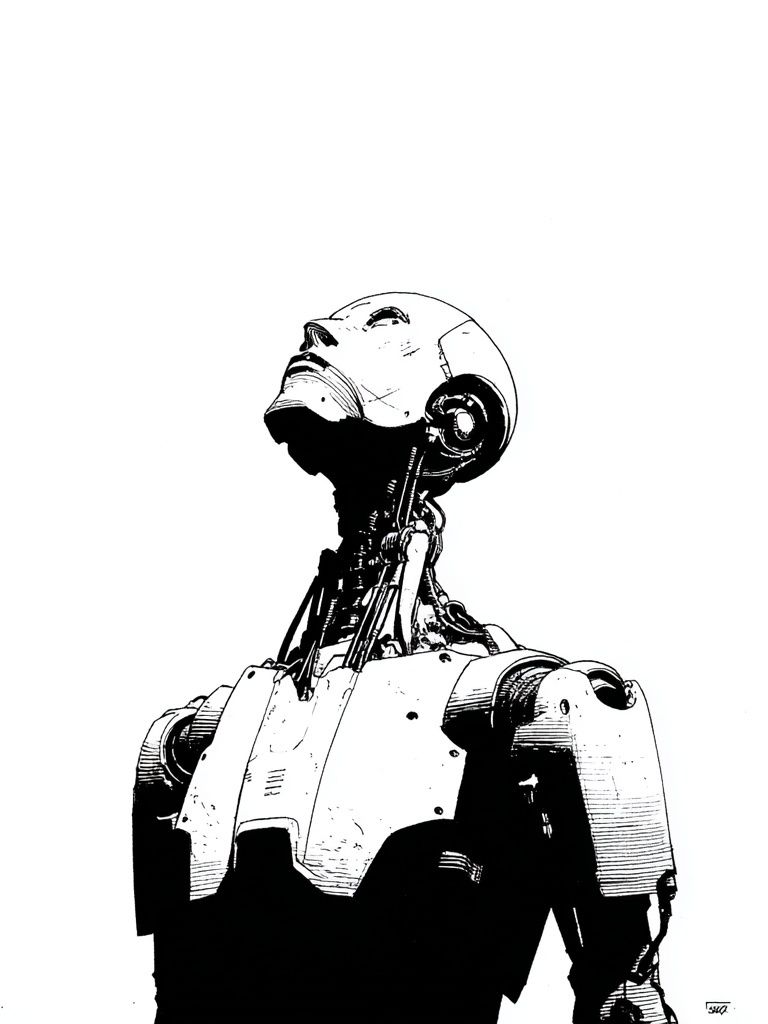 Robot Portrait Minimalist Print. poster detail
