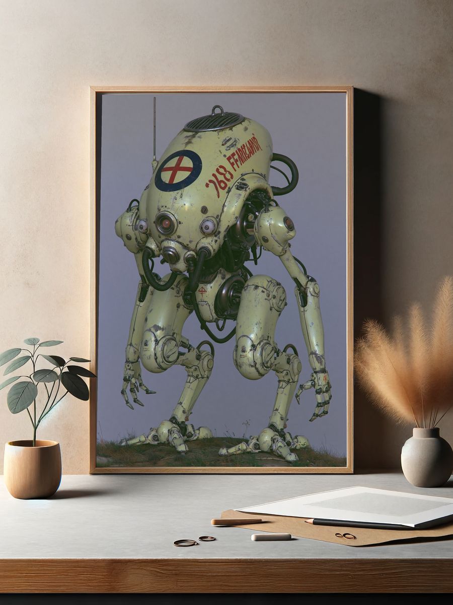 Retro Robot Mech Poster. — room view 2