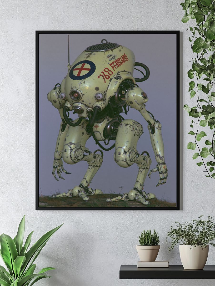 Retro Robot Mech Poster. — room view 4