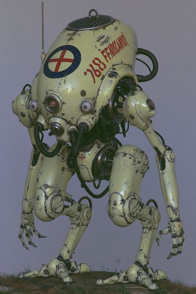 Retro Robot Mech Poster.