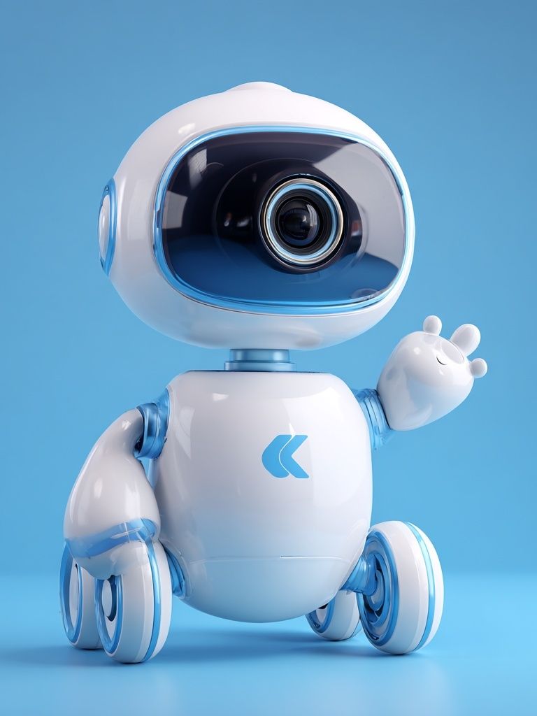 Cute Robot Character Illustration Poster. poster detail