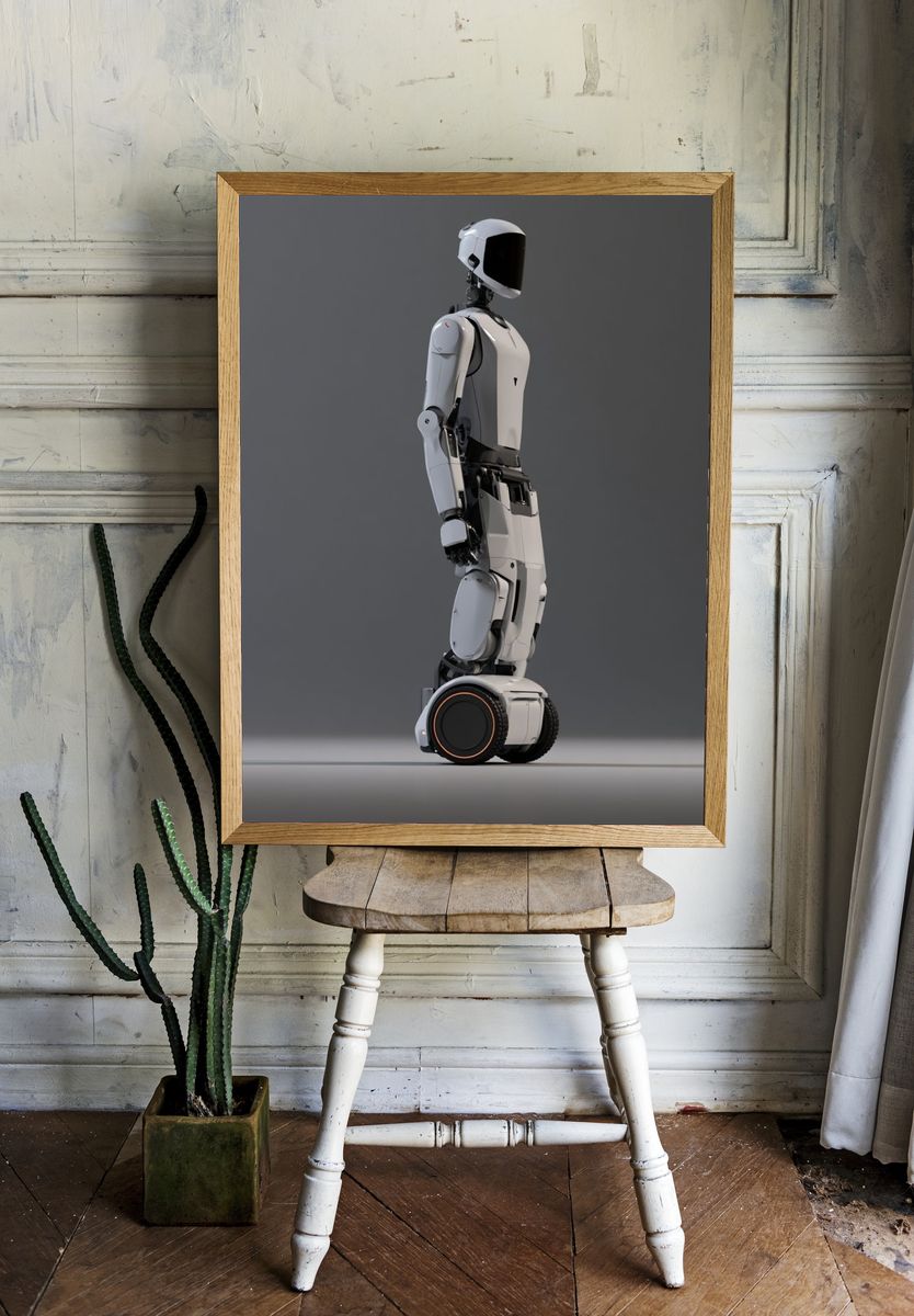 Humanoid Robot Illustration Poster. — room view 1