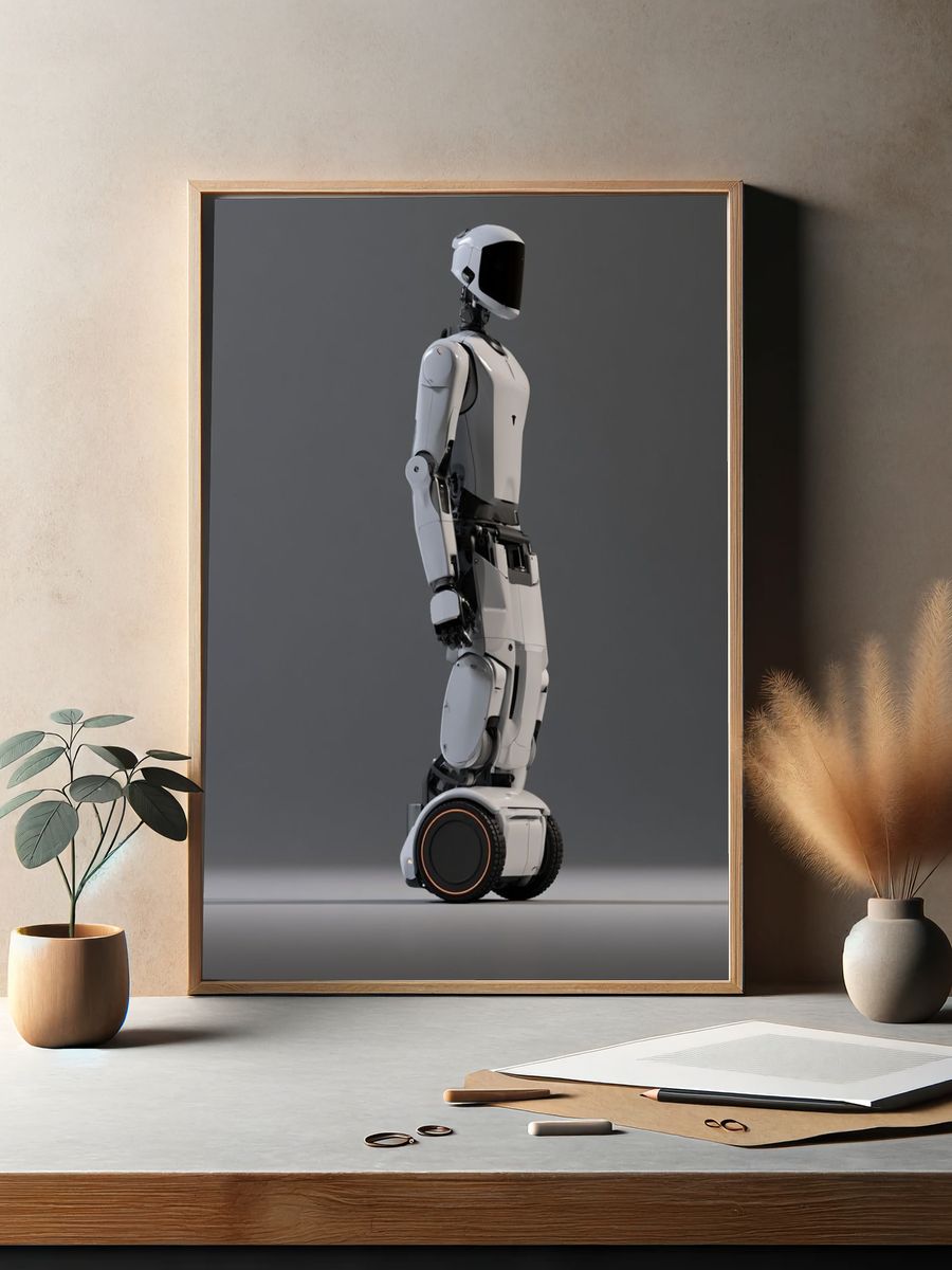 Humanoid Robot Illustration Poster. — room view 2