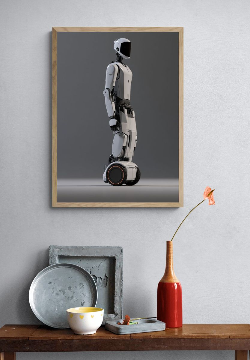 Humanoid Robot Illustration Poster. — room view 3
