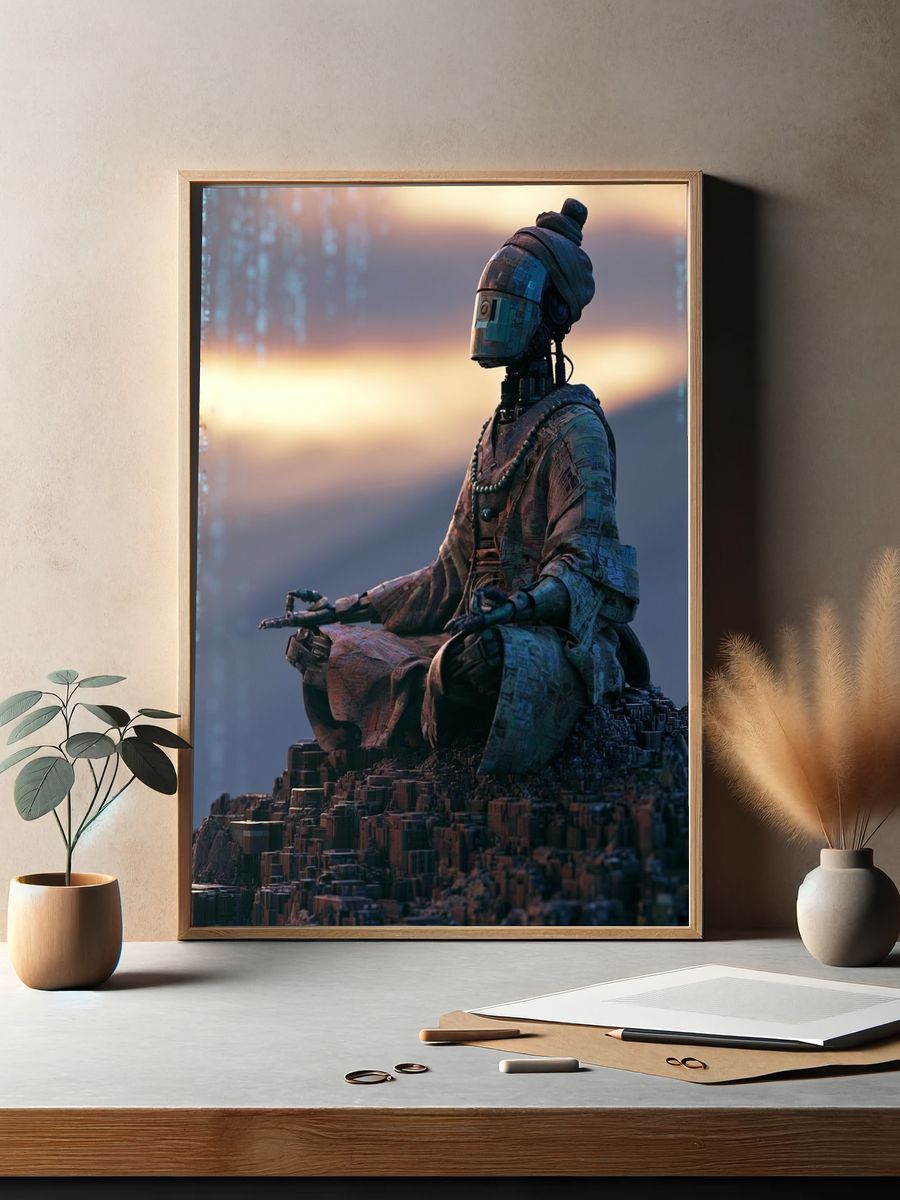 Meditating Robot — Sci-Fi Print. — room view 2