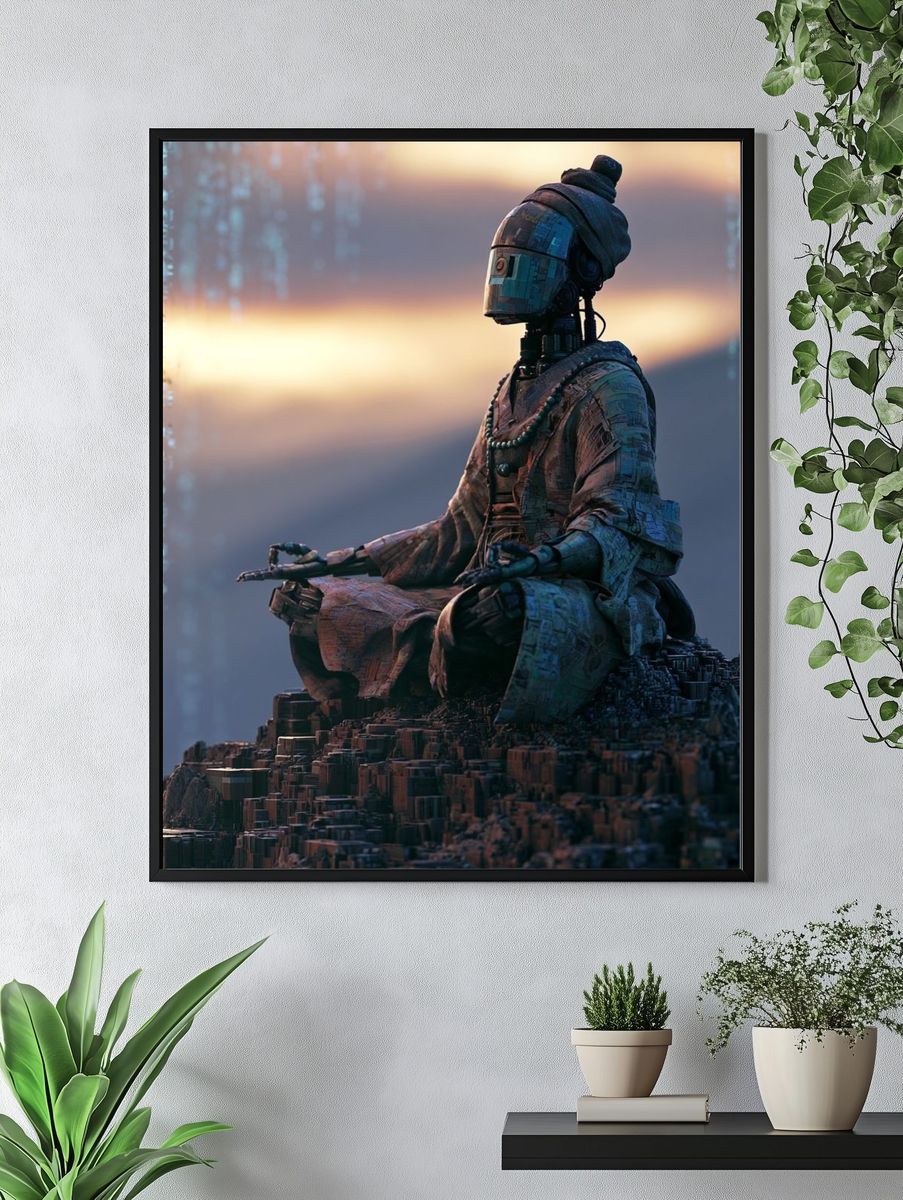 Meditating Robot — Sci-Fi Print. — room view 4