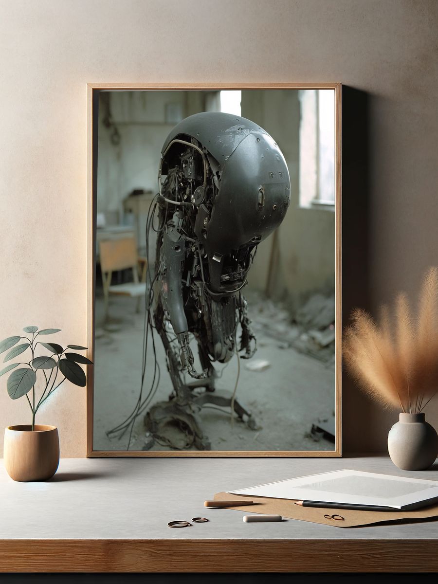 Broken Robot Portrait Print. — room view 2