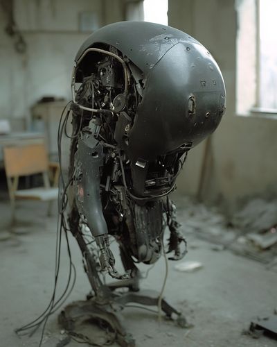 Broken Robot Portrait Print. poster print