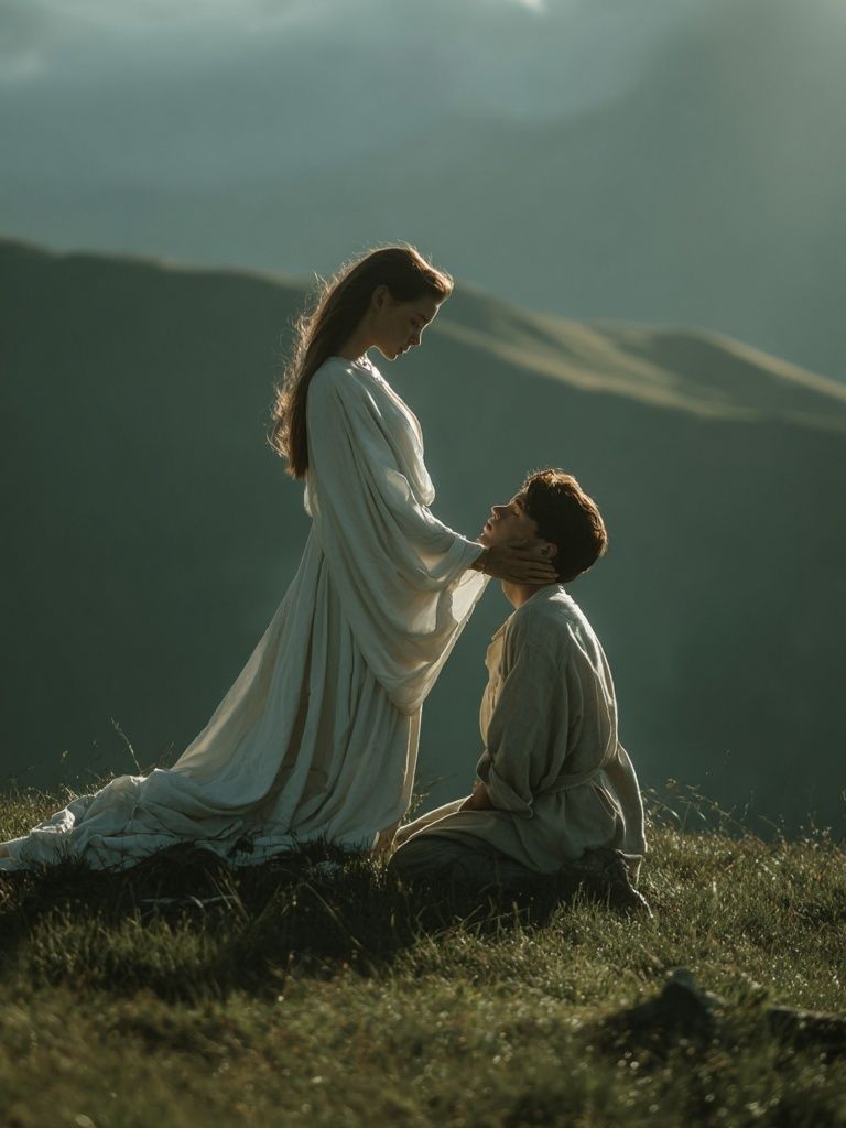 Romantic Meadow Couple Photography Poster. poster — photography art