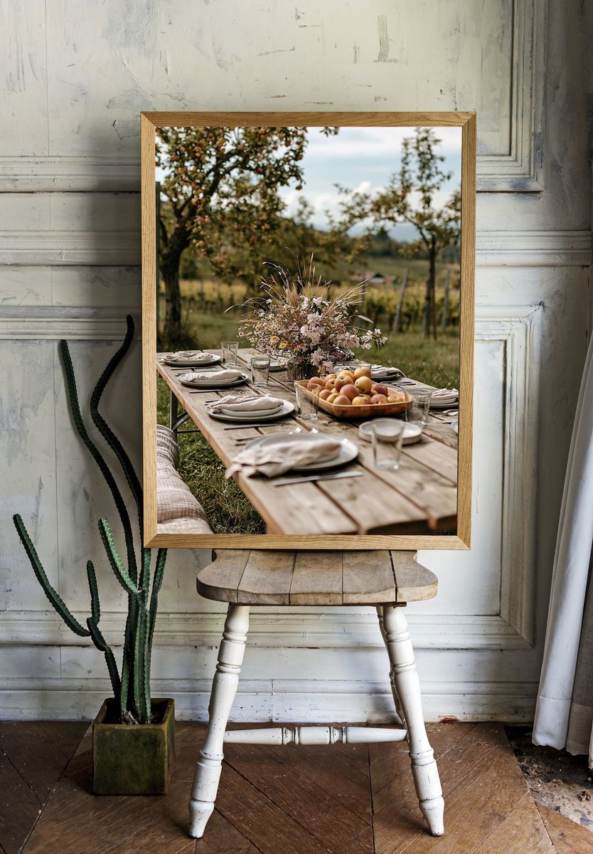 Rustic Orchard Picnic Photography Poster. room preview