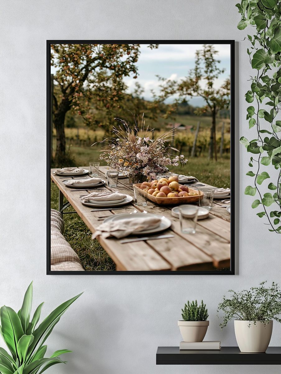 Rustic Orchard Picnic Photography Poster. — room view 4