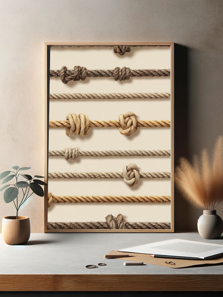 Knotted Rope Texture Print. — room view 2