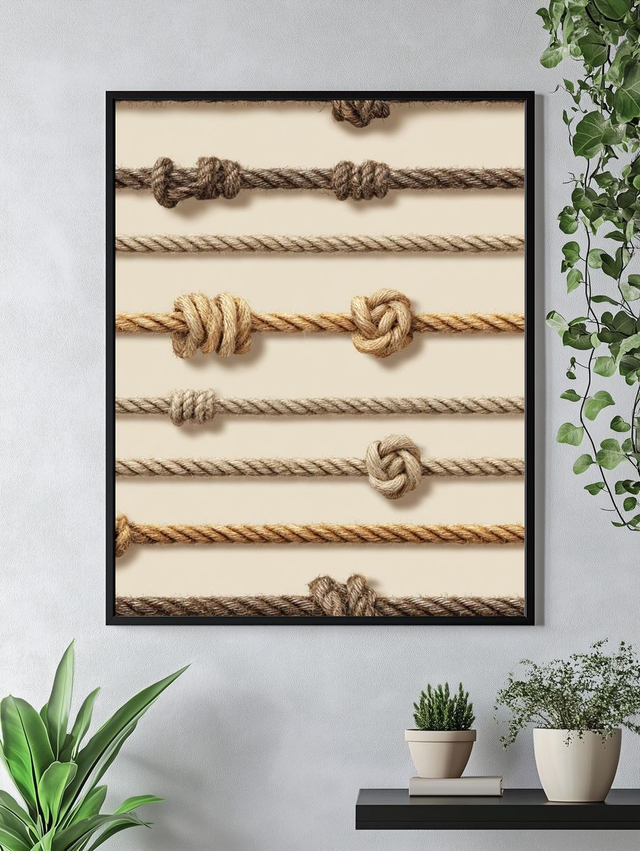 Knotted Rope Texture Print. — room view 4