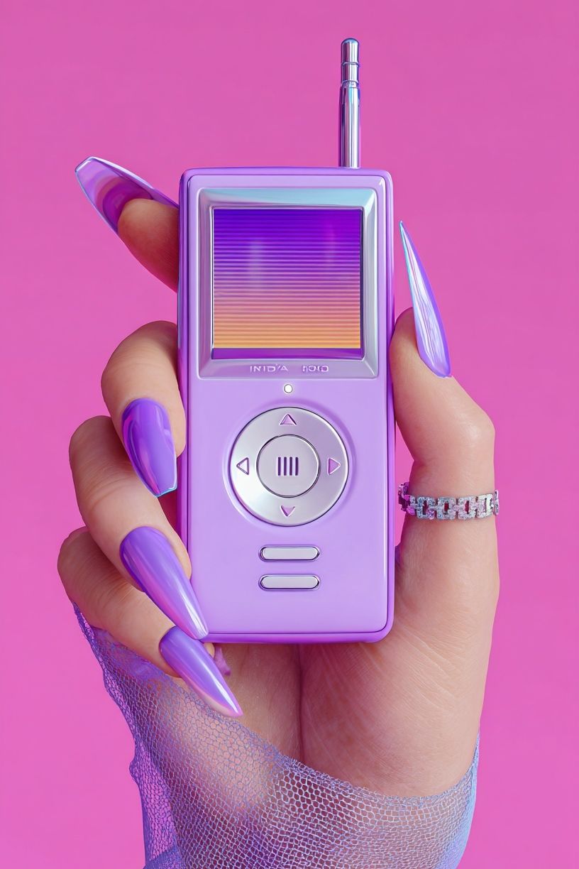 Retro Pink Handheld Player Poster. poster — photography art