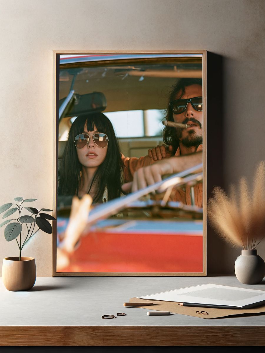 Retro Road Trip Couple Photography Poster. — room view 2
