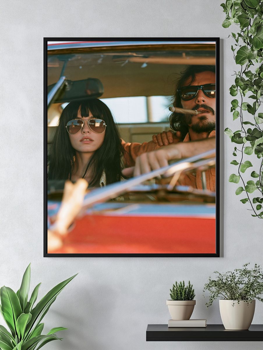 Retro Road Trip Couple Photography Poster. — room view 4