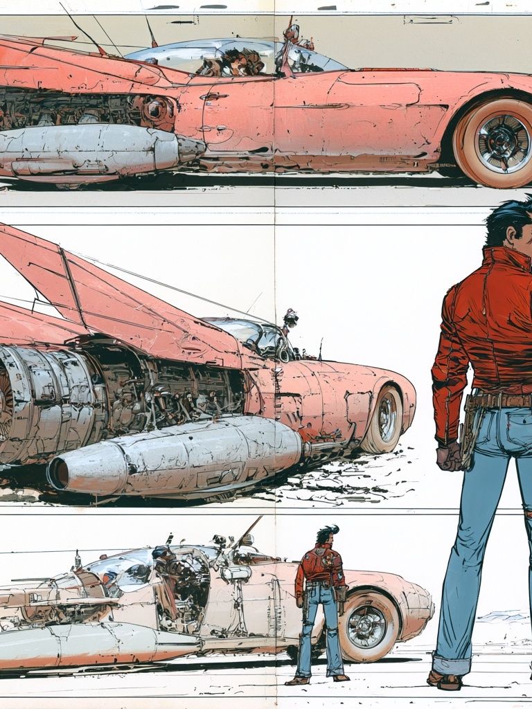 Retro Sci-Fi Car Concept Poster. poster detail