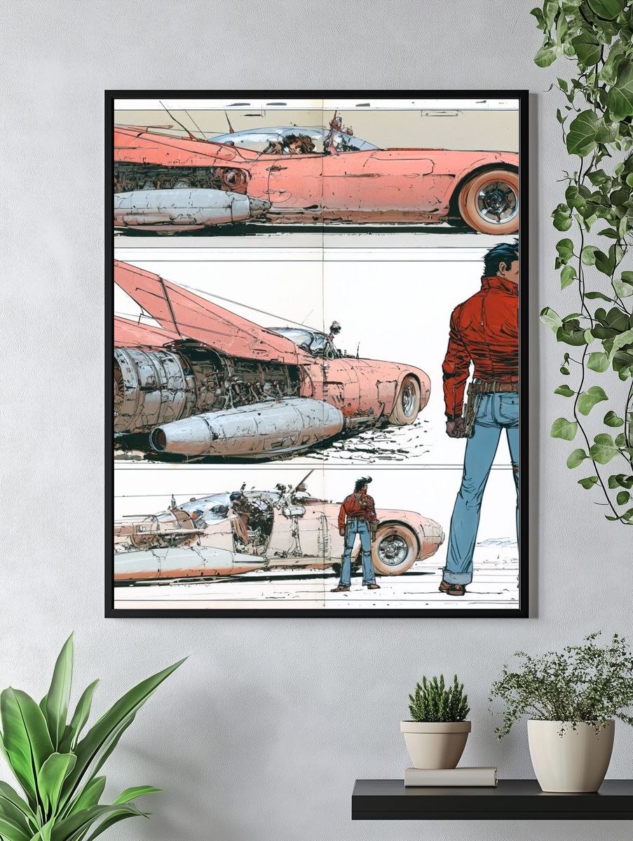 Retro Sci-Fi Car Concept Poster. — room view 4