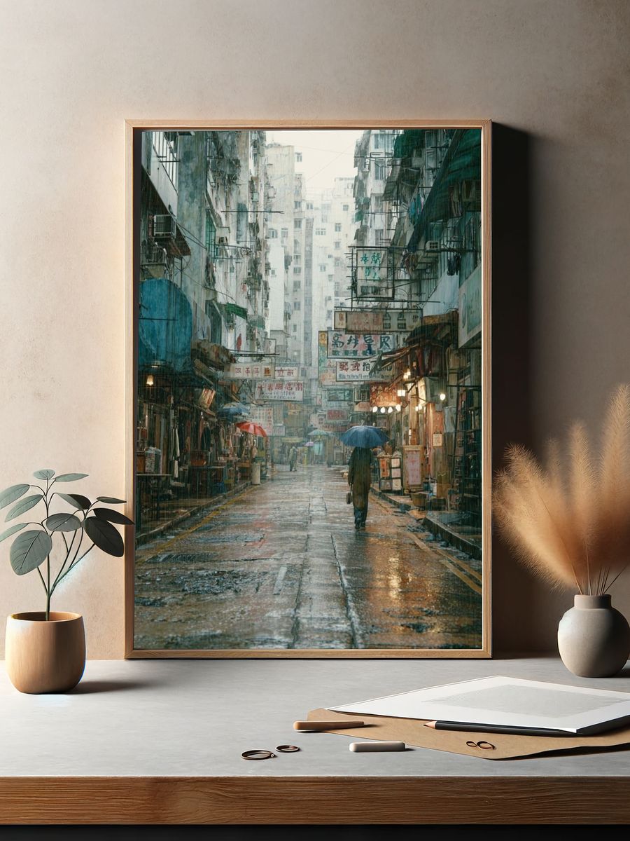 Rainy Street Scene — Photography Print. — room view 2