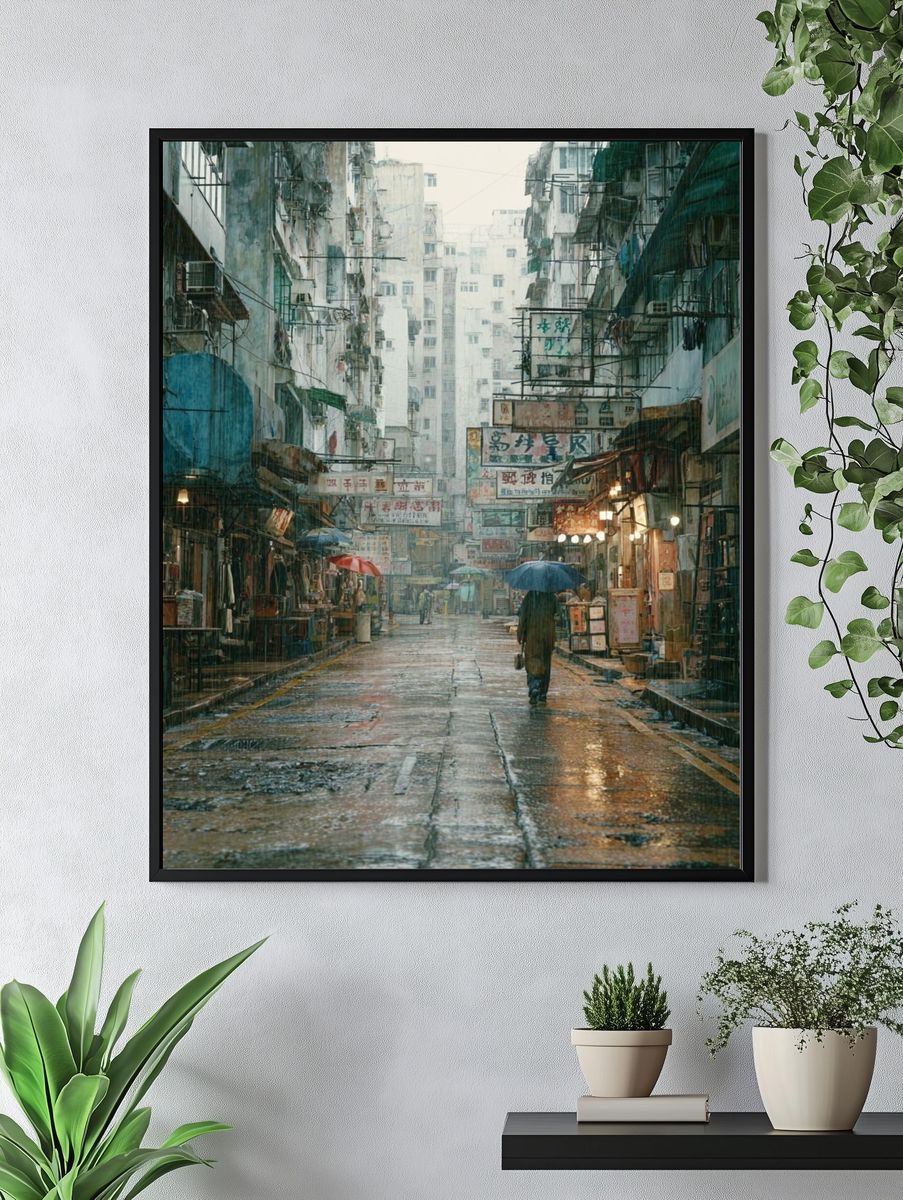 Rainy Street Scene — Photography Print. — room view 4
