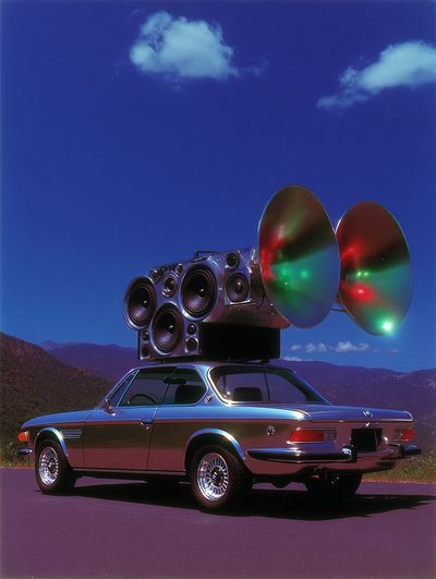 Retro Sound System Car Poster. poster print
