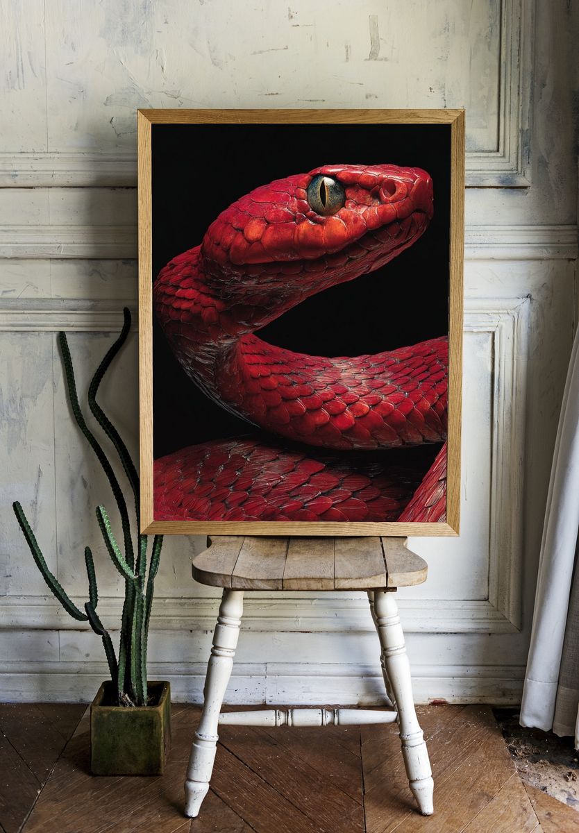 Red Snake — Fine Art Print. — room view 1