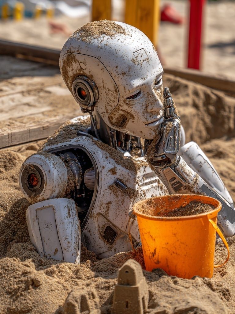 Robot in Sand — Contemporary Print. poster detail