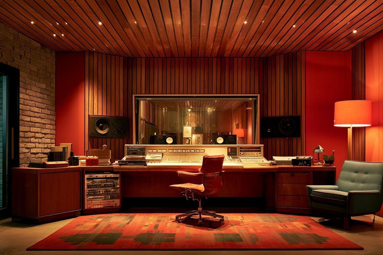 Vintage Recording Studio Interior Poster. poster — photography art