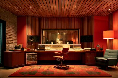 Vintage Recording Studio Interior Poster. poster print