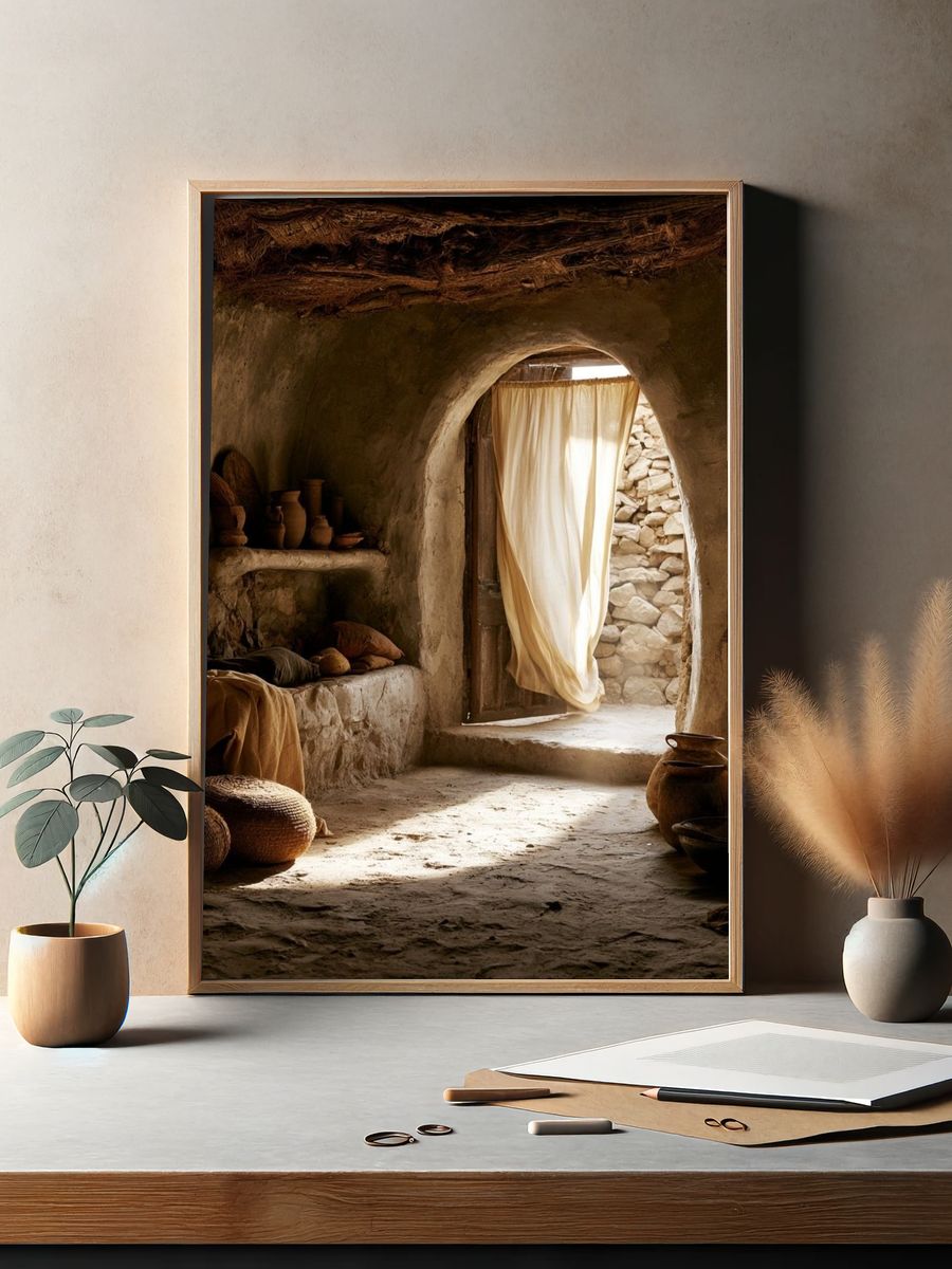 Rustic Stone Interior Photography Poster. — room view 2
