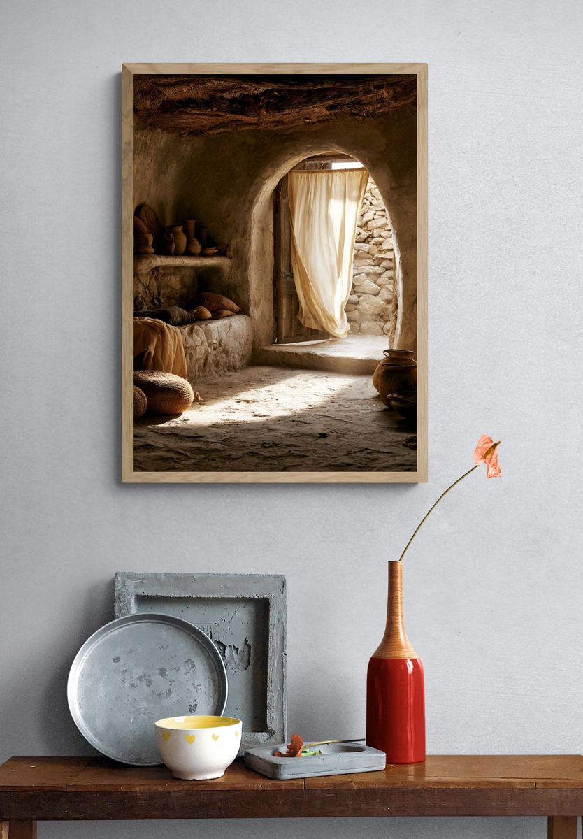 Rustic Stone Interior Photography Poster. — room view 3