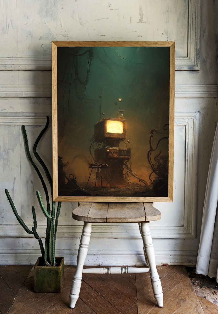 Retro Futuristic Computer — Digital Art Print room preview