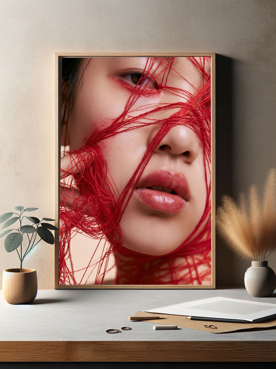 Red Thread Portrait Poster. — room view 2