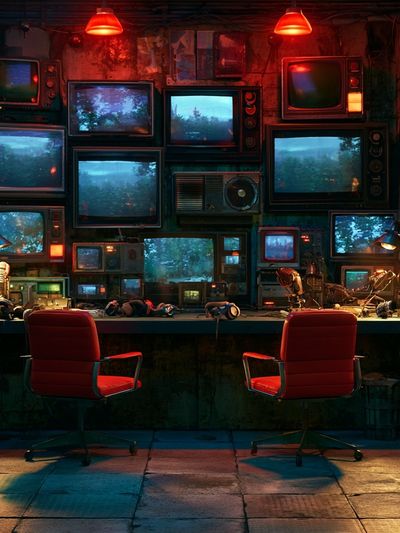 Retro TV Control Room Poster.
