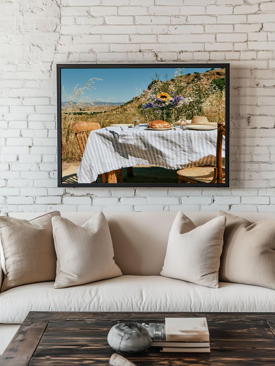 Rustic Outdoor Picnic Photography Poster. — room view 1