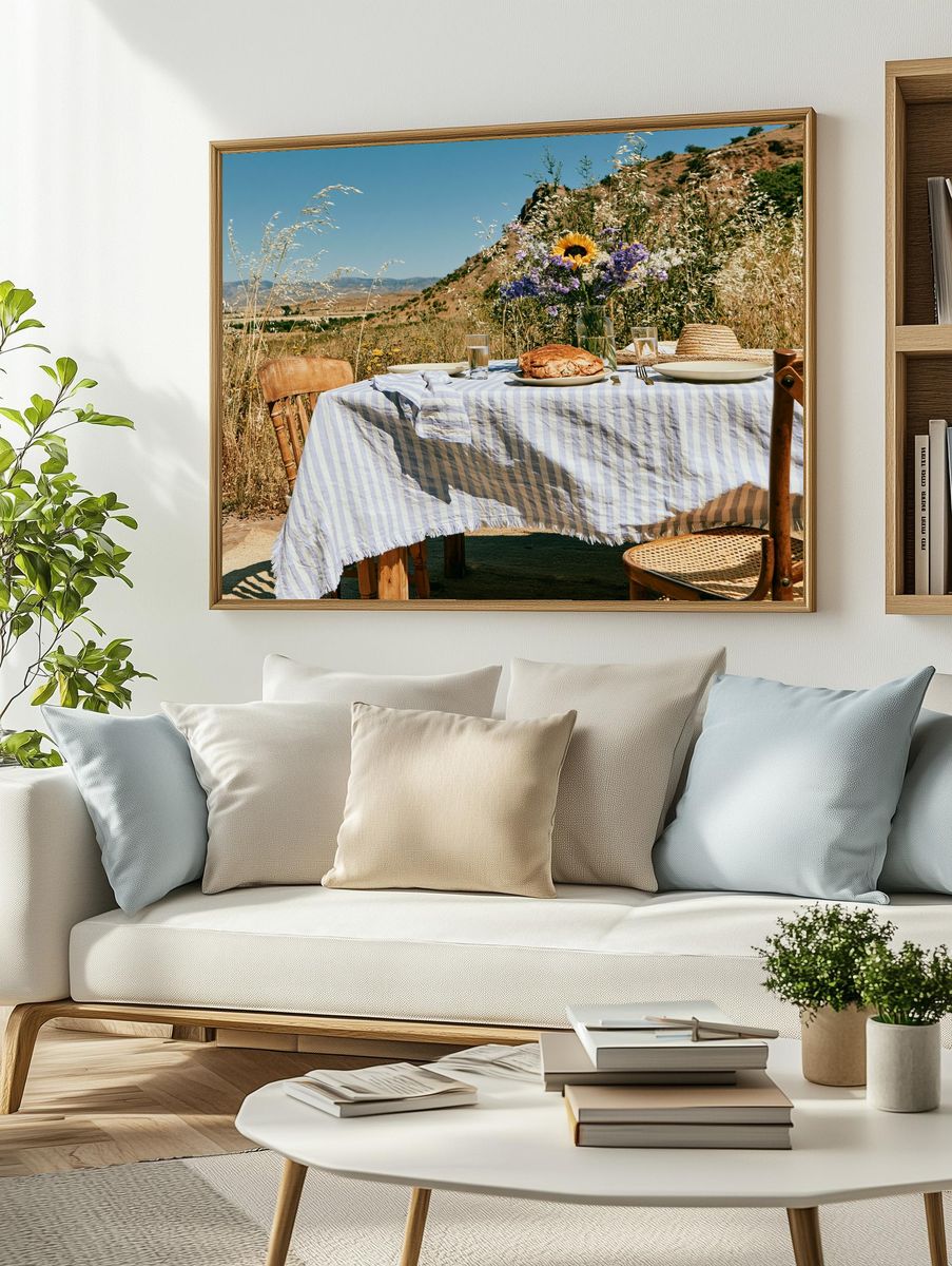 Rustic Outdoor Picnic Photography Poster. — room view 2