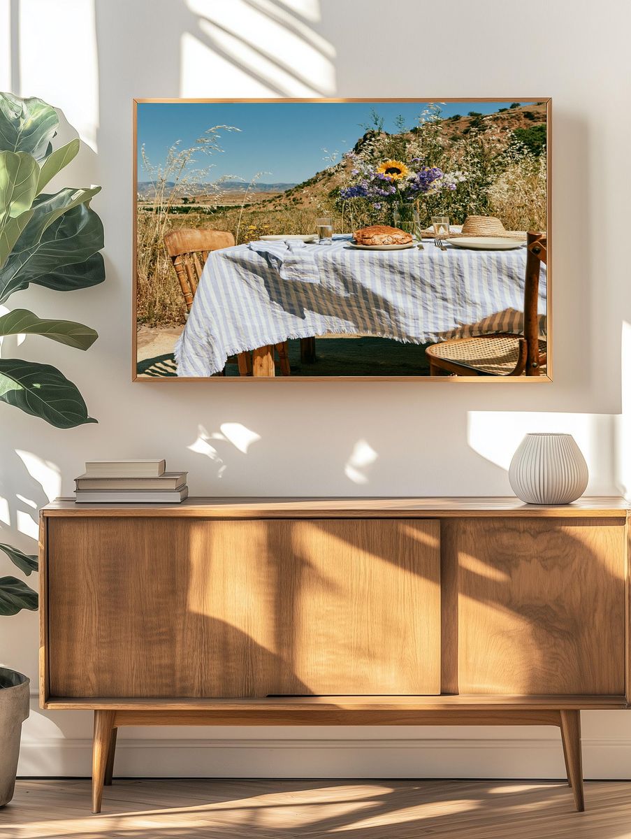 Rustic Outdoor Picnic Photography Poster. — room view 3