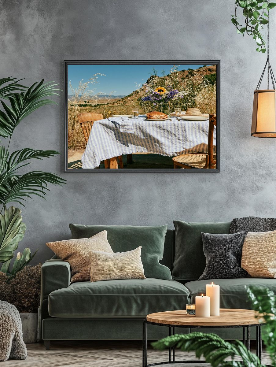 Rustic Outdoor Picnic Photography Poster. — room view 4