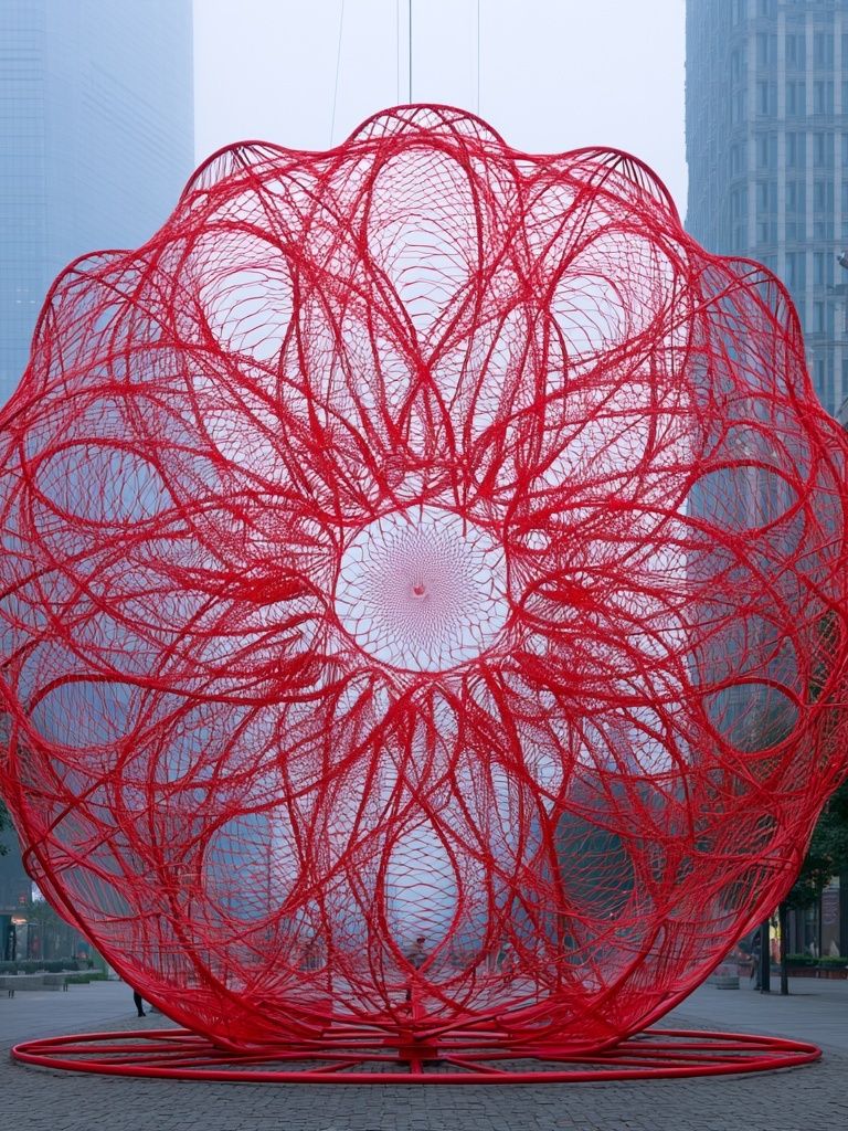 Red Urban Sculpture Photography Poster. poster — photography art