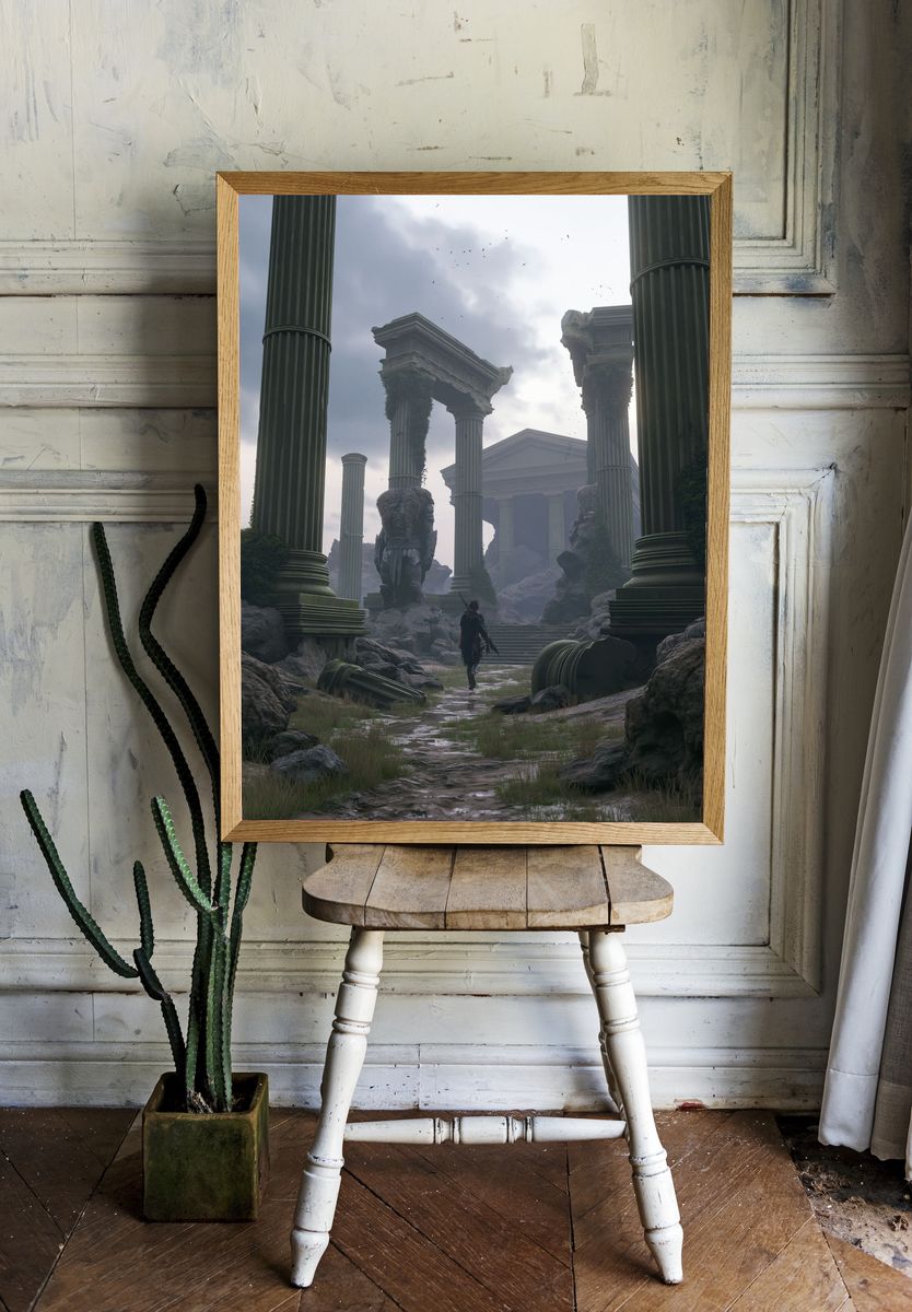 Ruined Temple Fantasy Poster. — room view 1