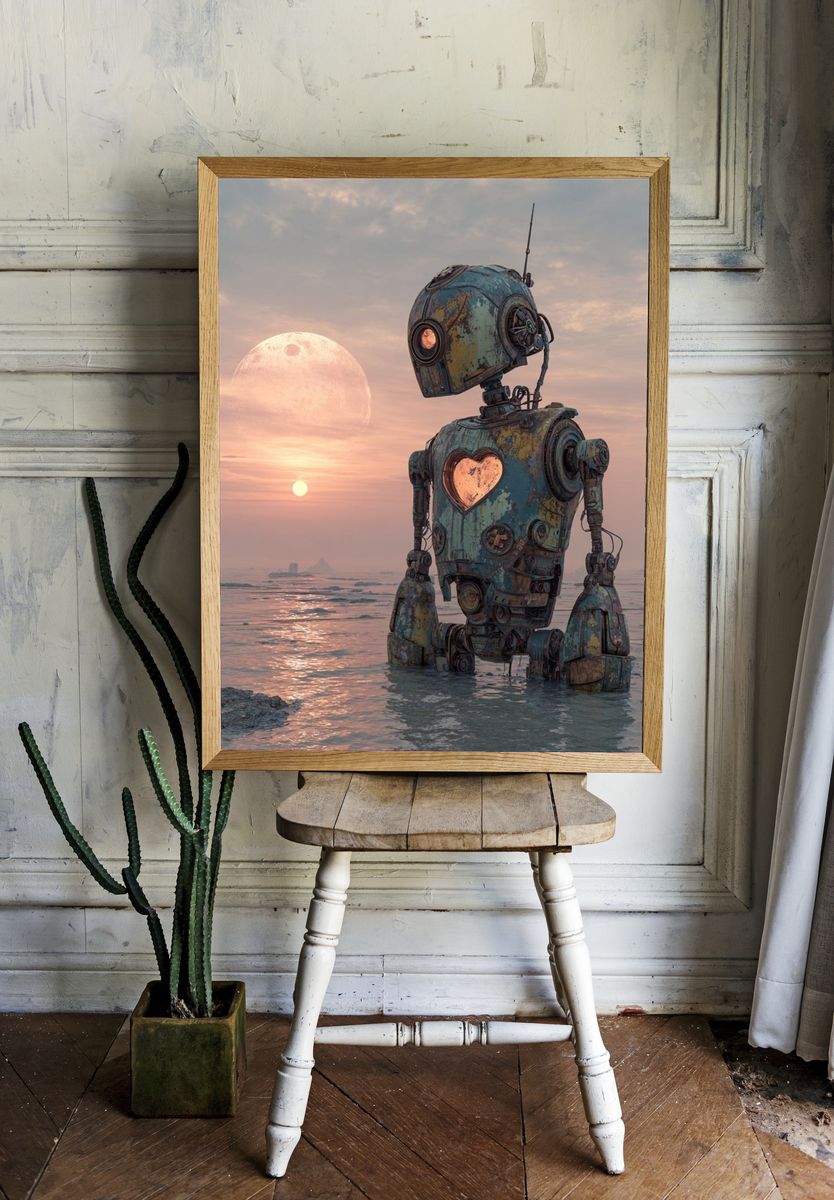 Robot with Heart — Surrealism Print room preview