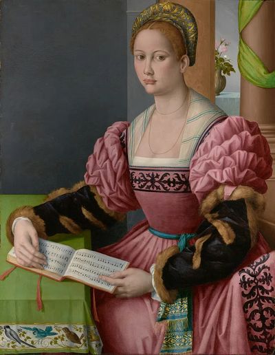 Renaissance Woman with Music — Fine Art Print. poster
