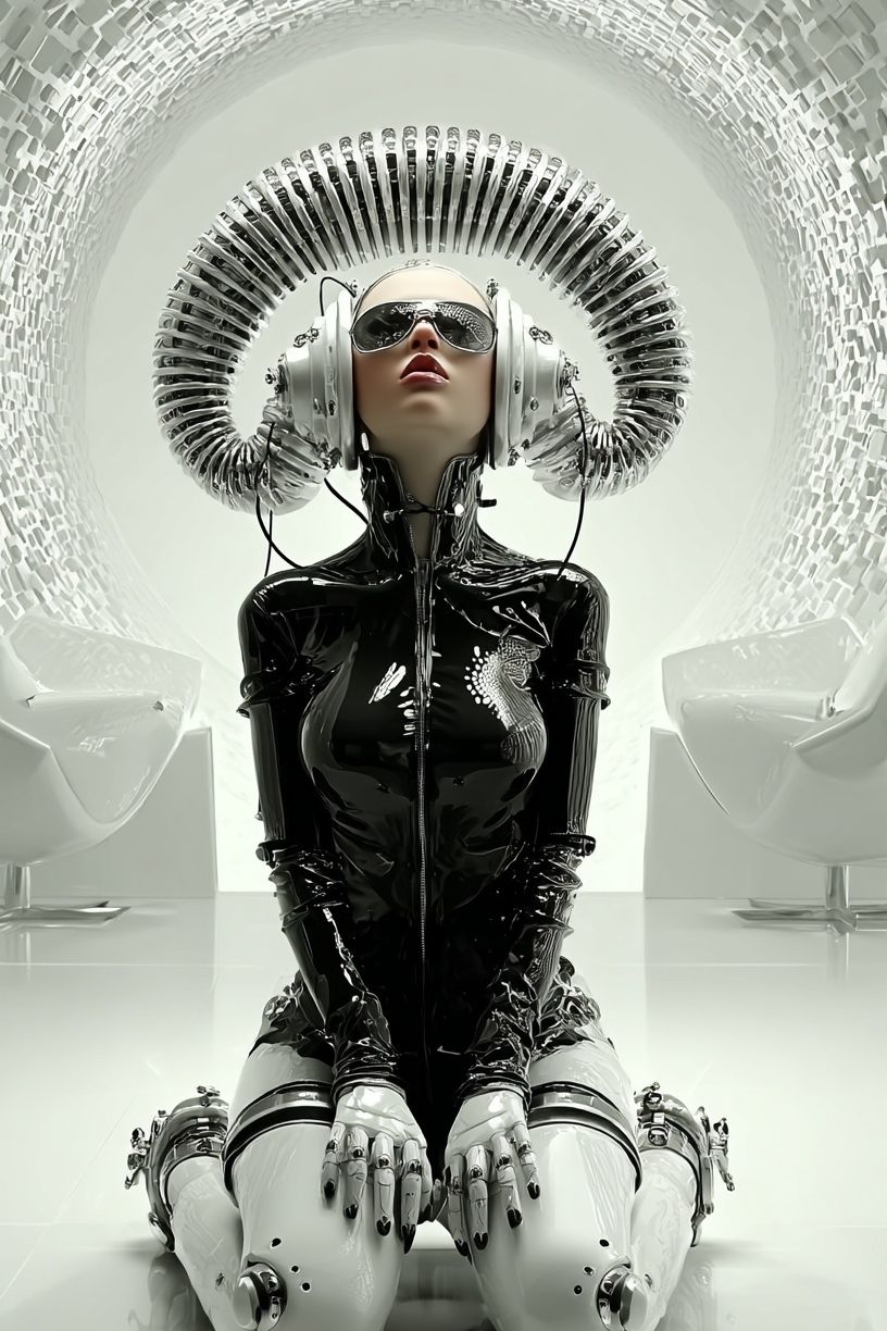 Futuristic Robot Woman — Digital Art Print. poster detail