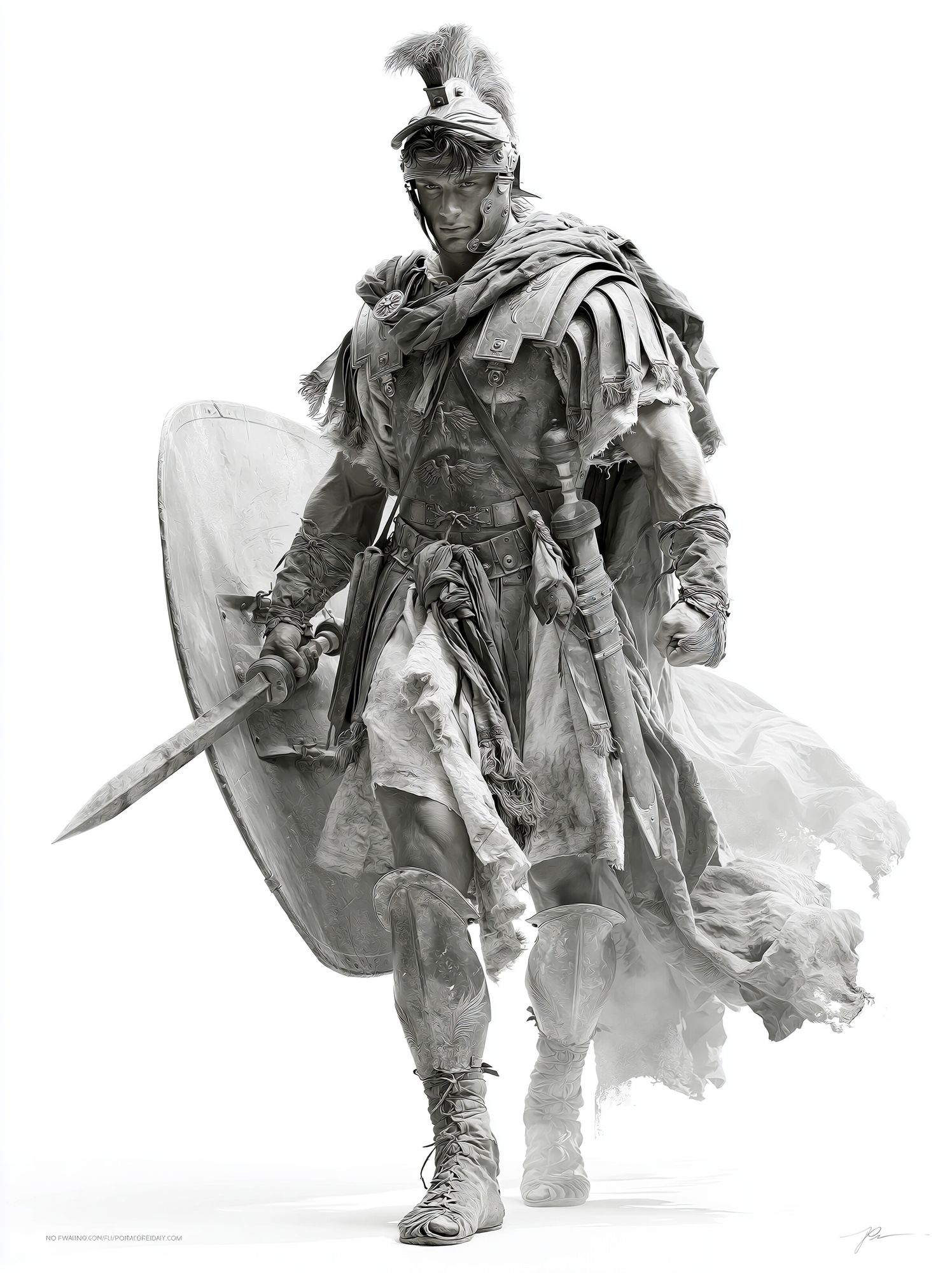 Roman Warrior Portrait Print. poster detail