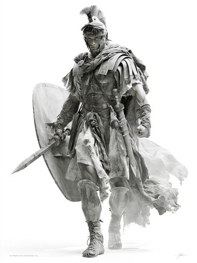 Roman Warrior Portrait Print.